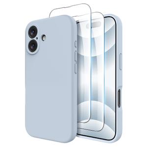 OTOFLY Compatible with iPhone 16 Case, Compatible with MagSafe, Shockproof Magnetic Silicone Case for iPhone 16,[Military Grade Protection] [2 Pack Screen Protectors], Cream