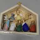 DN DECONATION Nativity Figurines Set, 11Pcs Resin Holy Family Scene - Colorful Mini Christmas Nativity Decor for Christmas Indoor Tabletop, Shelf, and Home Holiday Display