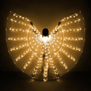 iMucci LED Lights Belly Dance Isis Wings - Bellydance Glow Angel dance Wings with Telescopic Sticks Flexible Rods for Adults and Child Yellow iMucci LED Lights Belly Dance Isis Wings - Bellydance Glow Angel dance Wings with Telescopic Sticks Flexible Rods for Adults and Child Yellow