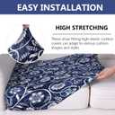 hyha Printed Couch Cushion Covers, Floral Sofa Covers Washable for 2 Cushion Couch, Stretch Pattern Outdoor Cushion Covers for Patio Furniture with Elastic Bottom(Medium, Baroque)
