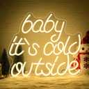 Looklight Christmas Neon Sign Baby It's Cold Outside Neon Signs for Wall Decor Led Lights for Bar Party Room Shop Window Bedroom Door Celebrate Holiday Decorations Christmas Gifts