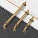 Asidrama 10 Pack 5 Inch(128mm) Brushed Antique Brass Cabinet Pulls, Kitchen Aged Brass Cabinet Handles Vintage Hardware for Cupboard Drawer