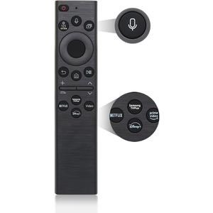 Replacement for Samsung TV Remote, for All 2018-2025 Samsung Remote Control for Smart TV with Voice Control Black (No Solarcell)