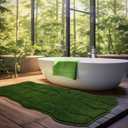 BSICPRO Large Bathroom Rugs Runner, 22x47 Inches Long Bath Mats for Bath Non Slip, Soft Absorbent and Quick Dry Microfiber Bath Rugs for Bathroom, Machine Washable (Forest Green)