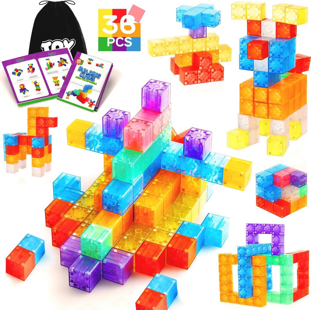TOY Life 36PCS Magnetic Blocks for Kids Ages 4-8, Magnetic Building Blocks for Toddlers 3-5, Magnet Toys for Toddler, Kids Building Blocks, Toddler Building Toys