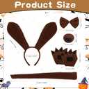 Coopay 20 Pieces Puppy Dog Costume Set Dog Ears Headband Nose Tail Bow tie Paw Gloves Animal Costume for Adult Kids Carnival Halloween Cosplay Accessories