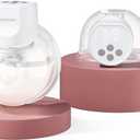 Momcozy Wearable Electric Breast Pump  Portable, Wireless, Adjustable Suction, Soft DoubleFit Flanges, Smart Display (24mm, 2-Pack, Light White)