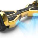 Starship Electric Hoverboard with Bluetooth Speaker, Chrome Color Self Balancing Scooters with Science Fiction Design and 6.5 inch LED Wheels (Chrome Gold)