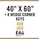 Bliss Solid Wood Gallery Stretcher Bar DIY Kit 1.5" Deep with Plastic Keys for Canvas Art or Needlepoint, 40"x60" (Yellow)