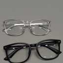 Blue Light Blocking Glasses - Fashion Square Eyeglasses, Anti UV Ray Computer Gaming Glasses Blue Blockers for Women/Men (*Black & Transparent)