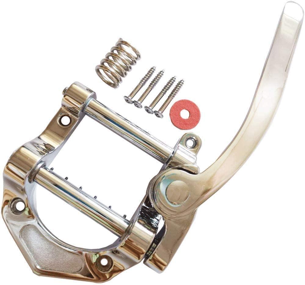 Electric Guitar Vibrato Tailpiece Tremolo Bridge Big Rocking Rod Pulling String Board for TeleSGLPETC Electric Guitars QH-BG001(Chrome)