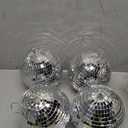 Suwimut 4 Pack Mirror Disco Ball, 6 Inch Cool and Fun Silver Hanging Disco Ball with Attached String for a Party or Dj Light Effect, Party Decorations, Home Decorations, Stage Props, Christmas