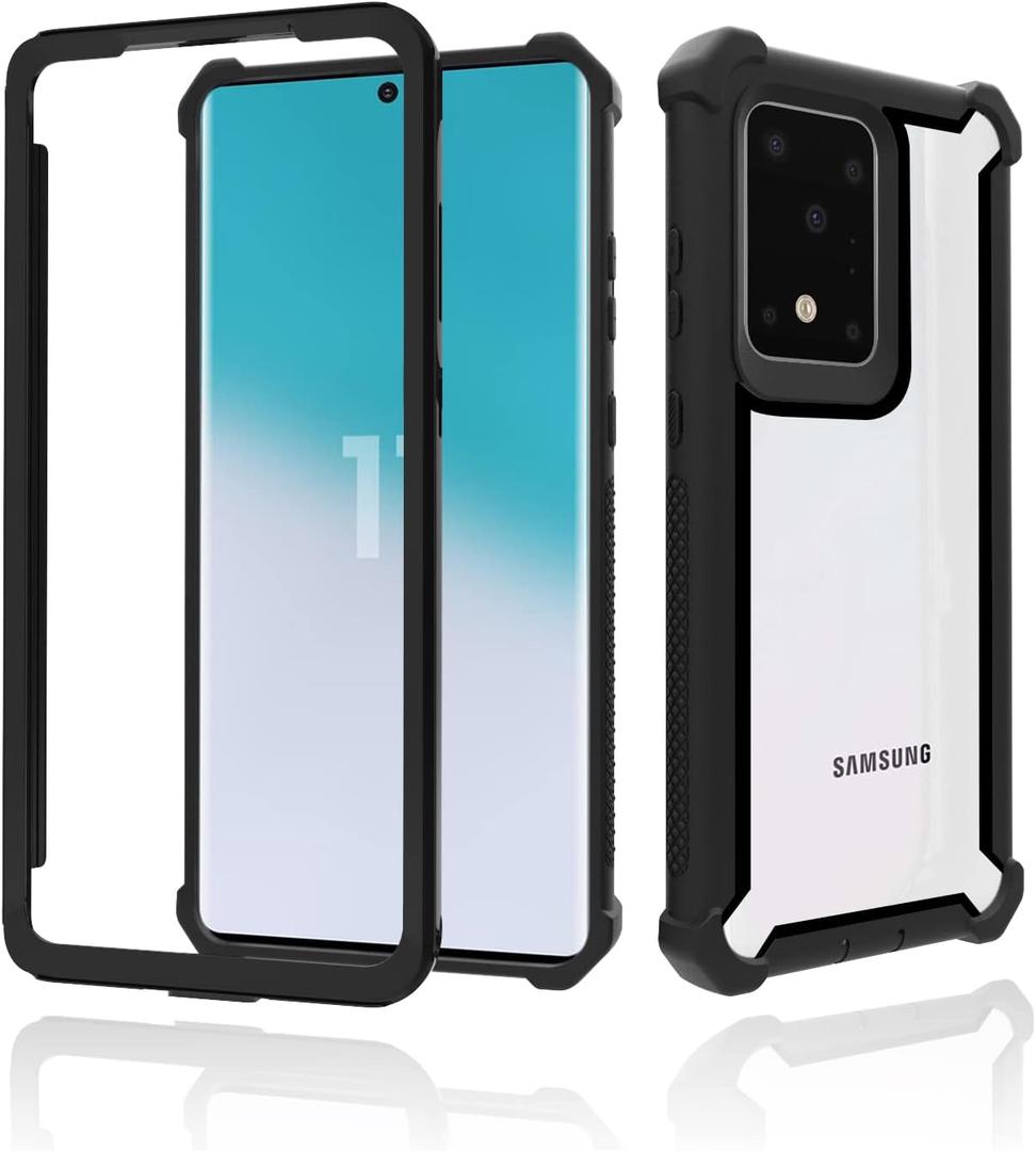 Asuwish Phone Case for Samsung Galaxy S20 Glaxay S 20 5G UW 6.2 inch Cover Shockproof Hard Drop Proof Full Body Protective Heavy Duty Hybrid Dual Layer Cell Accessories Gaxaly 20S G5 Women Men Black
