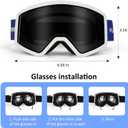 SANWICH Kids Ski Goggles for Boys Girls Aged 5-14, 100% UV Protection OTG Ski Goggles (Gray)