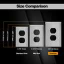 BESTTEN 10 Pack 1-Gang Over-Size Duplex Metal Wall Plate with Protective Film, Jumbo Receptacle Outlet Cover, Corrosion-Resistant Stainless Steel Wall Plate, Brushed Finish, Silver