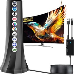 2025 TV Antenna, Antenna for Smart TV with Amplifier Signal Booster, HDTV Antenna for Local Channels 1500+ Miles Range, Digital Antenna Indoor Supports 4K 8K 1080p All TVs-Portable Antenna 25FT Coax Cable