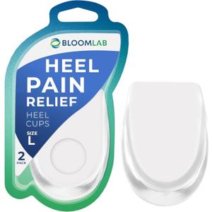 Gel Heel Pads, 2 Pack, for Achilles Tendonitis, Shoe Wedge Inserts for Plantar Fasciitis, Bone Spur, Foot Pain Relief Support, Comfort Cushion Insoles for Women/Men (1 Pair - Clear)