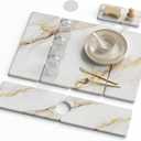 3 PCS Large Stone Dish Drying Mat for Kitchen Counter -24"x16" Absorbent Diatomaceous Earth Mat with Stone Faucet Mat & Soap Tray - Quick Dry, Collapsible, Non-Slip Countertop Organizer (24*16inch+24*5.5inch+8*4inch, gold Marble)