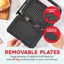 Dash MultiMaker Flex Press Grill System, Grill and Griddle - Nonstick Removable Plates - Indoor Countertop Electric Grill for Sandwiches, Burgers, and Breakfast - Forged Iron