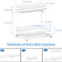 2 Pack Under Sink Organizers and Storage, 2 Tier Pull Out Cabinet Organizer, Metal Sliding Drawer Storage for Kitchen Bathroom, White