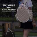 Tennis Bag, Quilted Tennis Racket Backpack for Women and Men Holds 1-2 Rackets, Lightweight and Water-resistant Sports Backpack for Pickleball and Badminton (Cream)