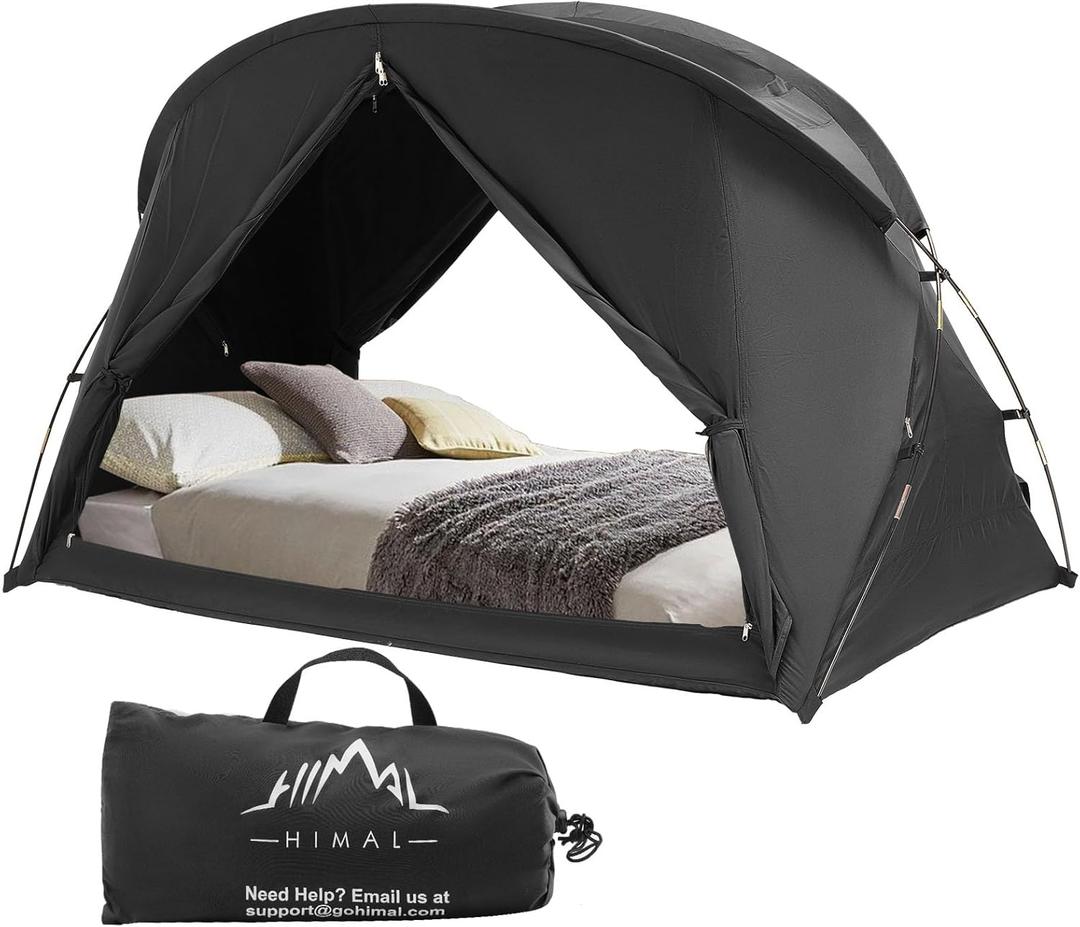uniHimal Bed Tent Canopy Twin, Blackout Portable Sleep Tent Easy Setup, Breathable Mesh, Privacy Curtains for Adults, Ideal for Indoor