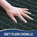 Arotive Luxury Bathroom Rugs 60x24, Extra Soft Thick Absorbent Shaggy Chenille Bath Rugs, Non-Slip Machine Wash Dry, Bath Mats for Bathroom Floor, Tub and Shower, Home Decor Accessories, Dark Green