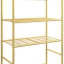 Sakugi Storage Shelves - 5 Tier Shelf Organizer, Heavy Duty Garage Shelving Unit with Leveling Feet, Stable Metal Shelves Organizer for Pantry, Kitchen and Closet, 33.0" W x 12.6" D x 72.0" H, Gold
