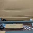 Vaunn Medical Pneumatic Adjustable Overbed Bedside Table With Wheels (Hospital and Home Use) (Walnut Brown)