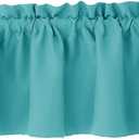 Hiasan Blackout Valance Curtains for Solid Room Darkening Rod Pocket Valances for Windows, 42 x 18 Inches Length, Turquoise, 1 Panel
