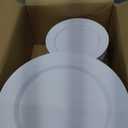 FLOWERCAT 200PCS White Plastic Plates Disposable Plates for Party - Heavy Duty Plastic Plates - 100 10" Dinner Plates and 100 7" Salad Plates for Wedding & New Year Parties and Events