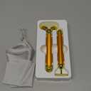 Amirce Face Massager Roller Golden 3D Roller Electric Facial Roller and T Shape Facial Roller Massager Kit Face Rollers
