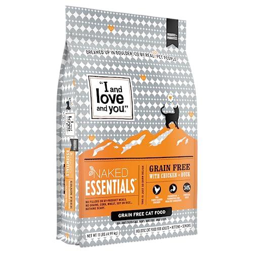I and love and you Naked Essentials Dry Cat Food - Chicken + Duck - Grain Free, Real Meat, No Fillers, Prebiotics + Probiotics, 11lb Bag, BB Date: 05/25/2026, 3.4 Lbs