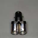 Exhaust Tip Dual Muffler Exhaust Tips, Double Outlet Bending Muffler Tail Pipe Car Stainless Steel Tail Pipe 2.5"/63mm Inlet Dual Curved Muffler Tip Bevel Port Modification Accessories(Silver)