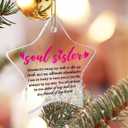 2 x Soul Sister Gift Christmas Ornament, You Will Always Be The Sister of My Soul, Friendship Ornament Gift for Women Best Friends Bestie BBF Birthday Graduation Gifts (Q1)
