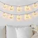 Diamond String Lights 10 LED 6.8 ft Battery Operated, Geometric String Lights Warm White, Black Metal Lamps Decor for Indoor Wedding Party Bedroom Christmas