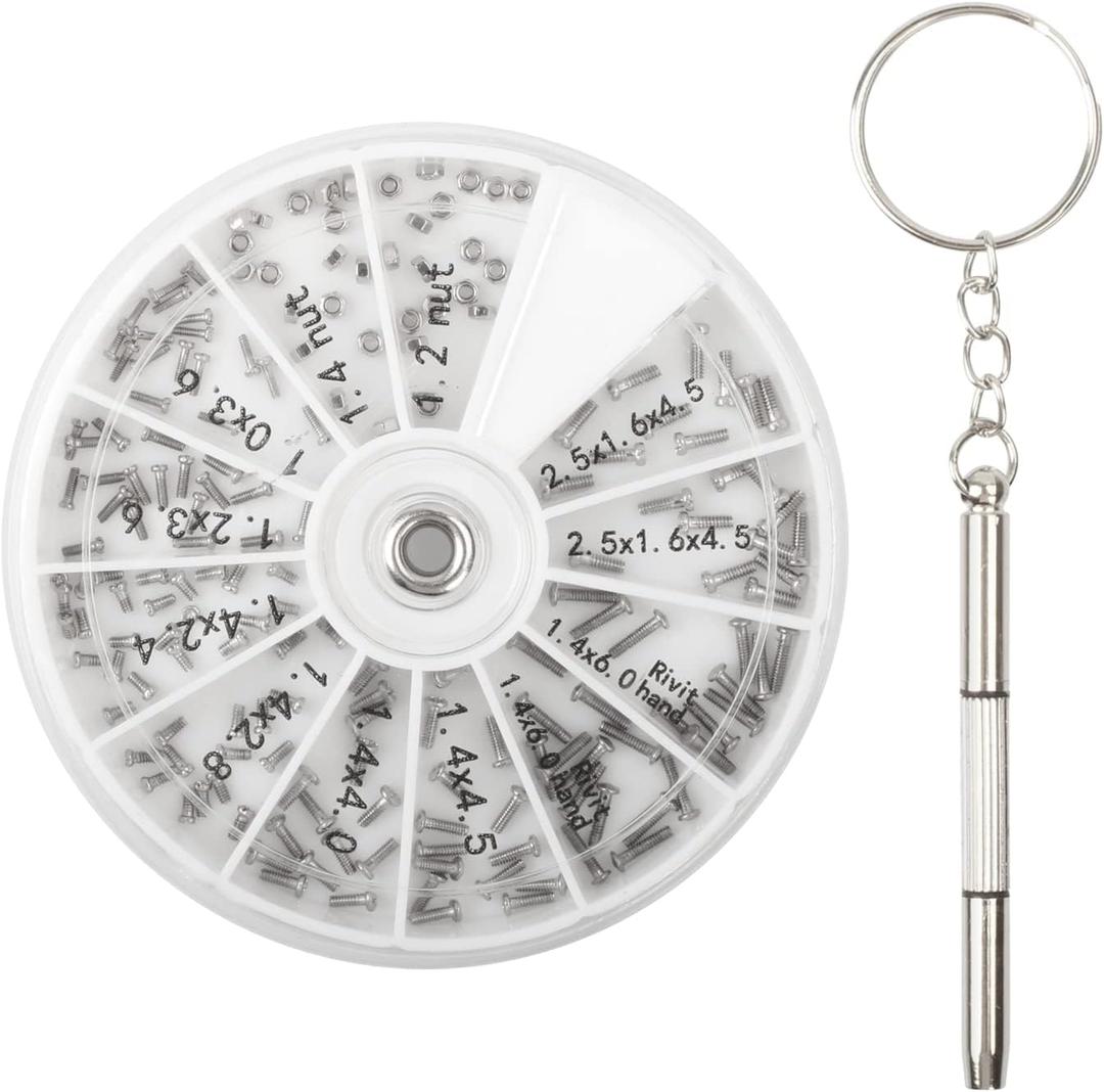 120 PCS Eyeglass Repair KitEye Glass Repairing Tool with Tiny Screws, Nuts, Universal Screwdrivers, Precision Tool for Repairing Eye Glass, Sunglass, Jewelry, Watch