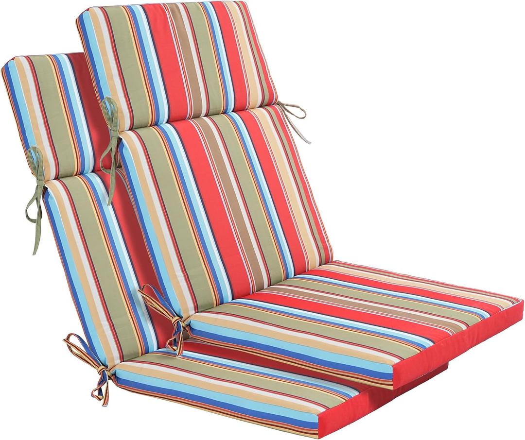Enipate 2 Pack Outdoor High Back Chair Cushion, Weather Resistant Adirondack Rocking Chair Cushions, Patio Chair Seat Cushions, 44.5L20.5W3H