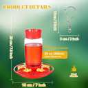 2 Pack Plastic Hummingbird Feeders, 20oz Wide Mouth Easy Clean, Ant Moat, Bee Proof and Leak-Proof, 6 Ports Easy Fill, Perfect for Outdoors, Trees, Decks