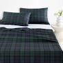 Scottish Tartan Christmas Geometric Vintage Check Masculine Bedding, Flat sheet 90 x 55 inches