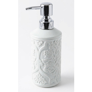 Soap Dispenser, Press Dispenser Bottle Ceramic Embossed Bathroom Lotion Shower Gel Shampoo Empty Bottle Press Bottle Hand Soap Dispenser