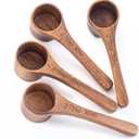 4PCS Wooden Scoops Acacia Wood Scoop For Jars Small Scoop For Coffee Measuring Spoons Wooden Scoops For Containers Daily Powder Salt Bath Soap Scooper(30ml) (2 Tbsp 4pcs)
