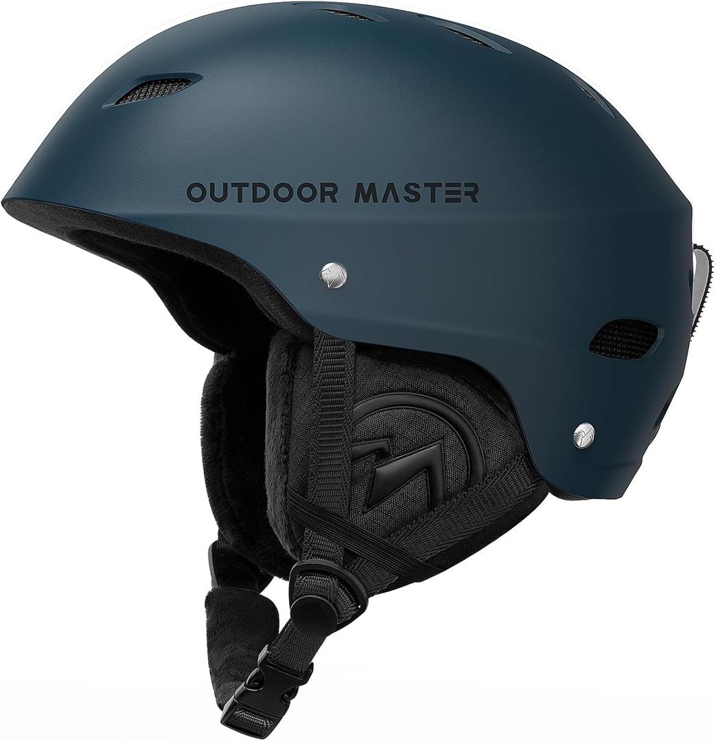 OutdoorMaster Kelvin Ski Helmet - Snowboard Helmet for Men, Women & Youth (Small, Dark Blue)