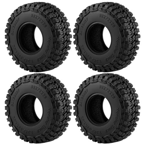 RCLIOLN 1.3" RC Crawler Tires with Foam Inserts for 1/18 TRX4M SCX24 AX24 FCX24 FMS 1/24 Micro Car 1.0inch Beadlock Upgrade Parts (#A Style) 3