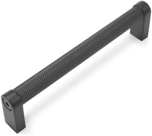 1 Pack 5 Inch Matte Black Kitchen Cabinet Handles Knurled Cabinet Pulls Black Drawer Pulls Kitchen Hardware