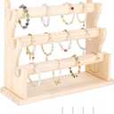 FINGERINSPIRE Wood 3 Tier Detachable Bracelet Holder Bangles Display Storage Stand Hair Rope Display Organizer Retail Stores Counter Top Jewelry Storage Displays for Bracelet Watch Bangles Hairband
