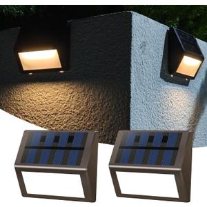 Luminara Solar Step Lights - Weatherproof Outdoor Stair Lighting, Solar-Powered Deck Lights for Patio, Garden, Pathway, Warm White Glow2