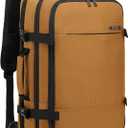 TUGUAN Travel Laptop Backpack 40L Large Computer Backpack 17 Inch with USB Charging Port for Men Expandable Backpacks Women, Brown - Suitable for Travel
