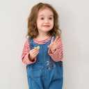 Cute Baby Girls Clothes Toddler Girls Long-Sleeve T-shirt+Denim Overalls Pants Outfits Infant Girl 0-2 Years Clothes (Pink, 6-12 Months)