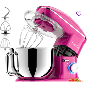 Stand Mixer, Facelle 6.5 QT 6+P Speeds Tilt-Head Electric Stand Mixer, 3-In-1 Kitchen Mixer with Bowl, Dough Hook, Whisk and Beater, Food Mixer Easy to Use, Purple Facelle-SM1519U-Purple-US